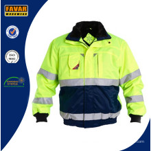 Oi vis casaco de inverno acolchoado com Reflector Tape Workwear